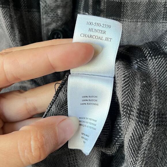 Rails Hunter Button Down Plaid Shirt in Charcoal Jet Size XS - Picture 5 of 5